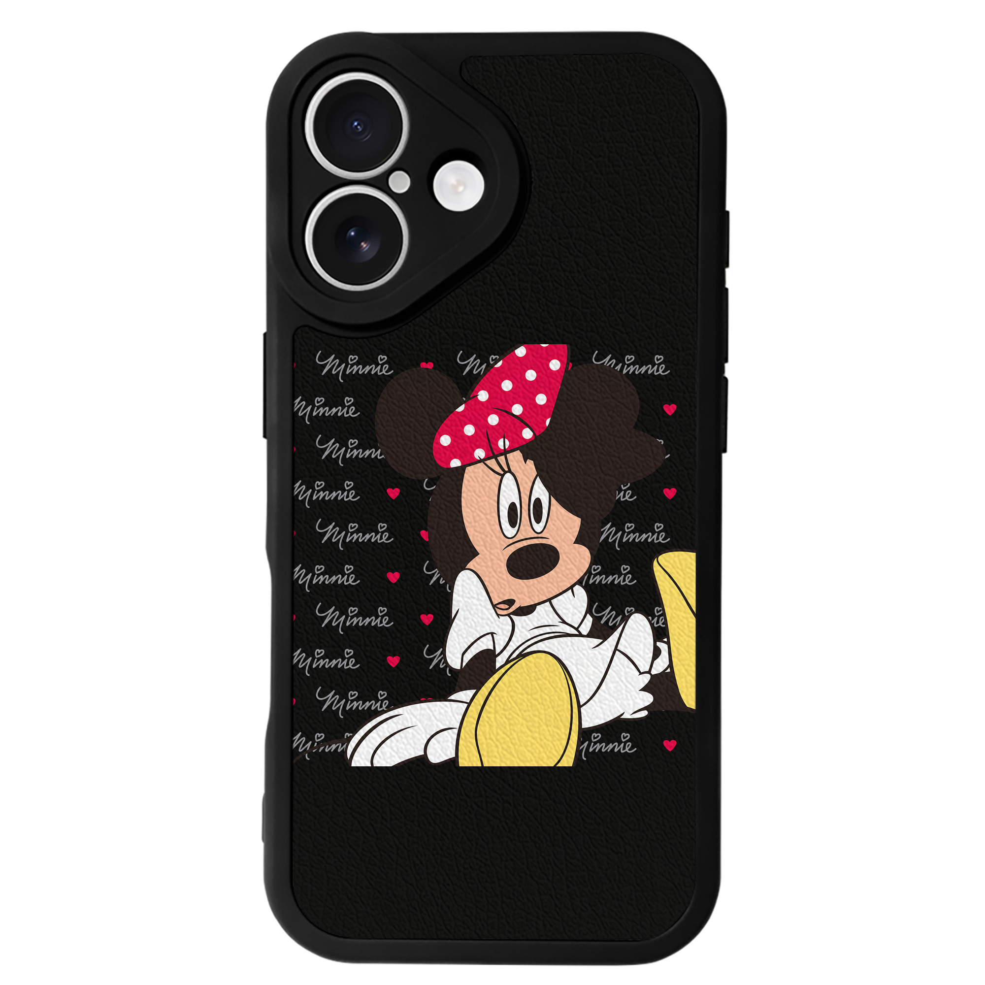（画像用） ミッキーマウス Mickey Mouse 【iPhone 16シリーズ対応】シリコンスマホケース（レザー調） 材質：シリコン